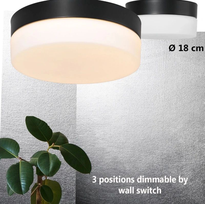 Steinhauer Ikaro LED Plafondlamp | 12W 2700K 960lm 927 | IP44 | Dimbaar