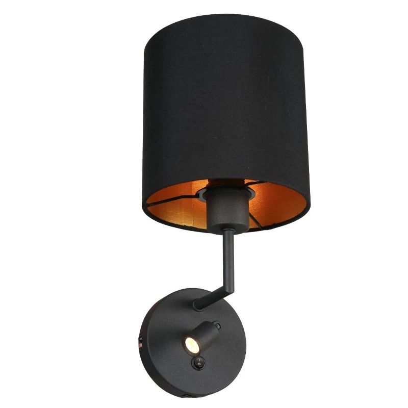 Mexlite Noor LED Wandlamp | 2x E27 2.5W 2700K 240lm 927 | Dimbaar | Goud/Zwart