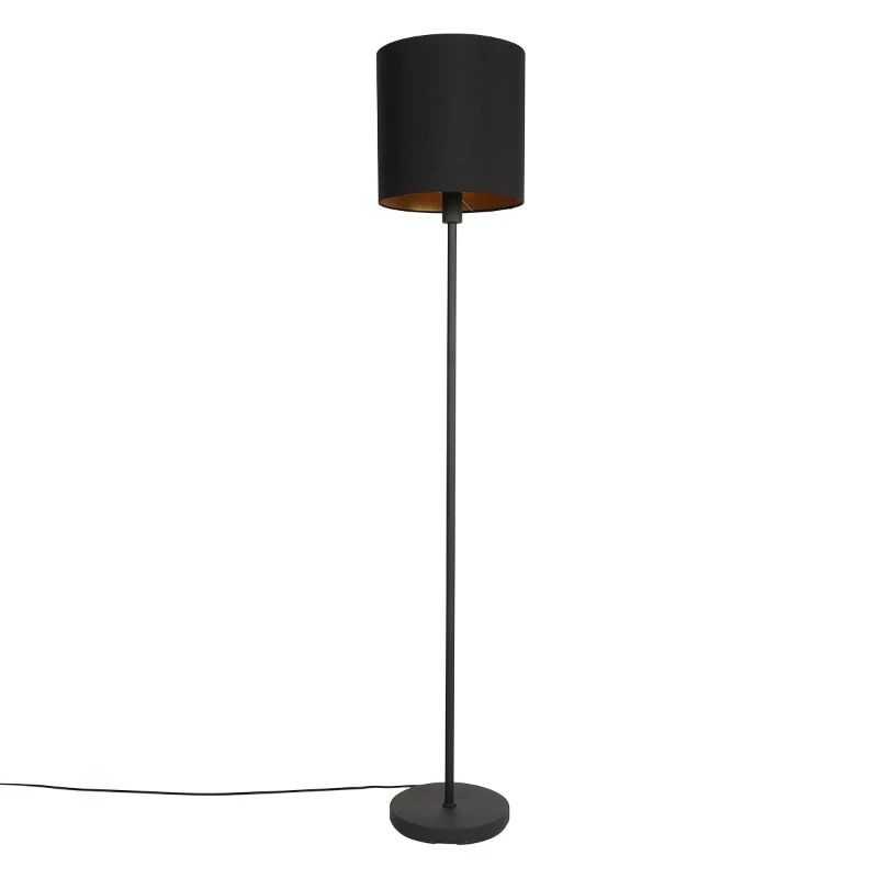 Mexlite Noor LED Vloerlamp | 1x E27 40W | Dimbaar | Goud/Zwart