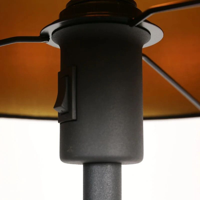 Mexlite Noor LED Vloerlamp | 1x E27 40W | Dimbaar | Goud/Zwart