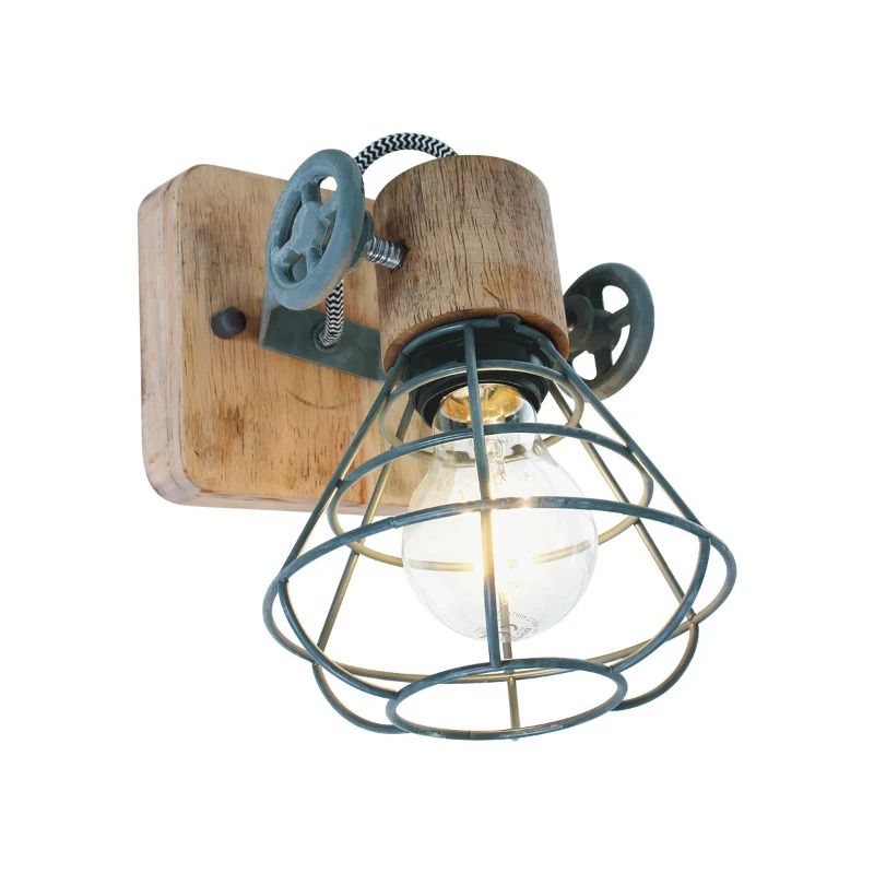 Anne Light Guersey LED Wandlamp | 1x E27 40W | Dimbaar | Grijs/Hout