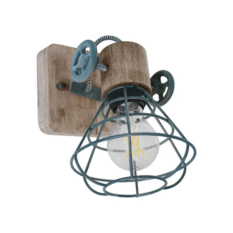 Anne Light Guersey LED Wandlamp | 1x E27 40W | Dimbaar | Grijs/Hout