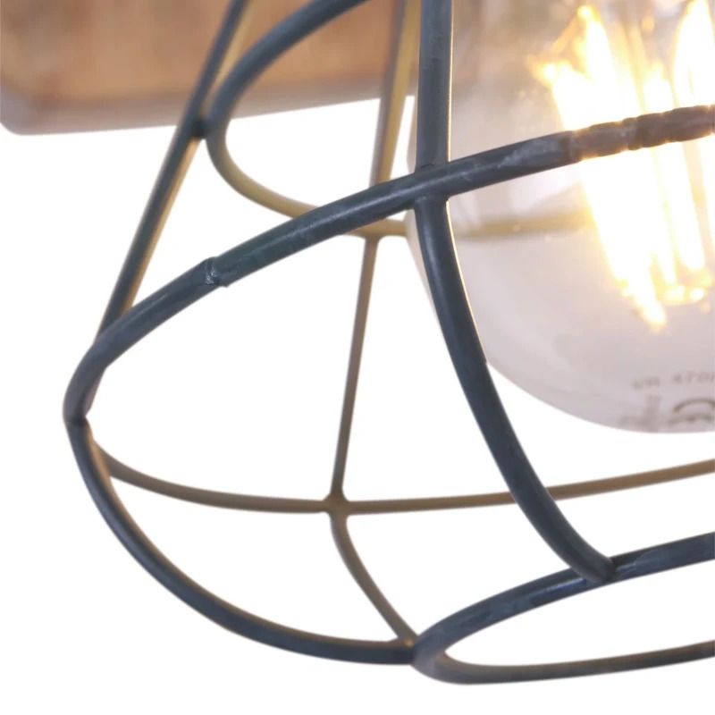 Anne Light Guersey LED Wandlamp | 1x E27 40W | Dimbaar | Grijs/Hout
