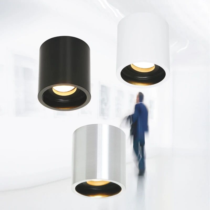 Steinhauer Pelite spot Ø85mm LED Opbouwspot | 1x GU10 10W | Dimbaar | Zwart