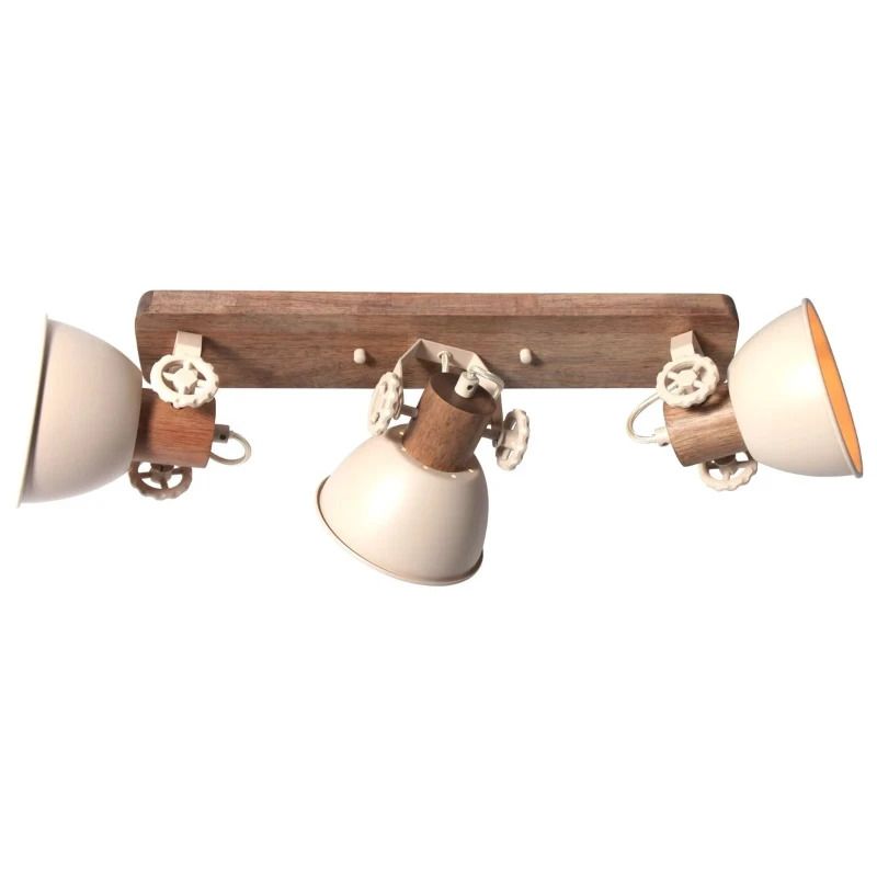 Mexlite Gearwood LED Plafondlamp | 3x E27 40W | Dimbaar | Creme