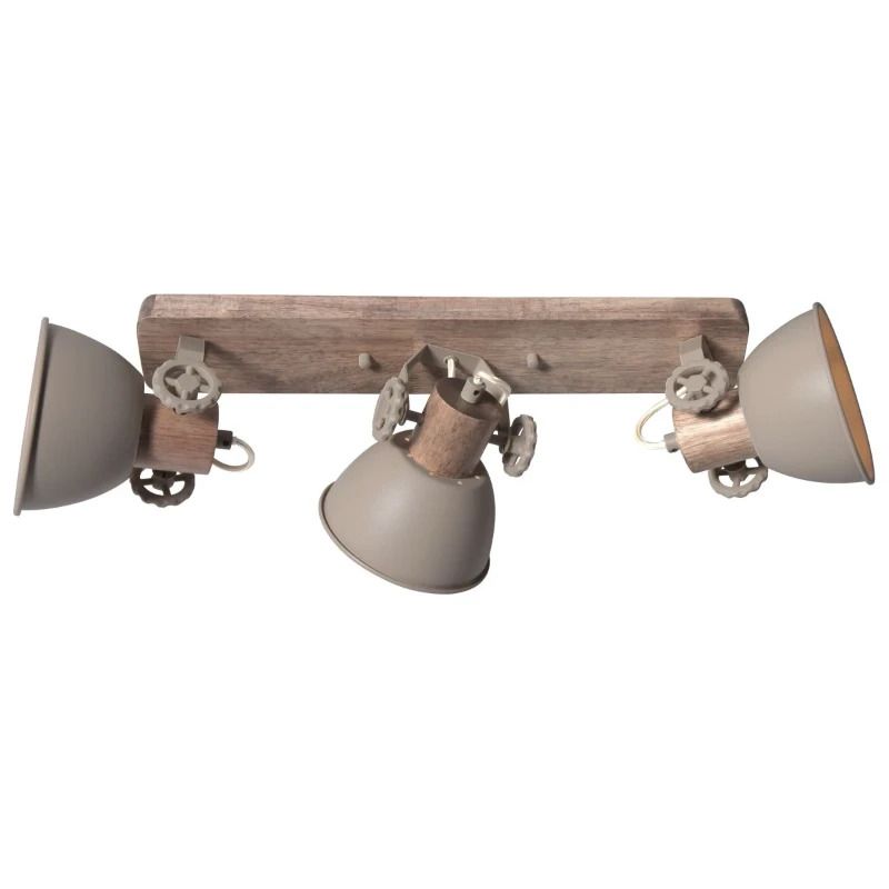 Mexlite Gearwood LED Plafondlamp | 3x E27 40W | Dimbaar | Taupe