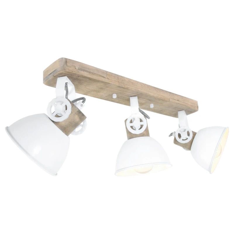 Mexlite Gearwood LED Plafondlamp | 3x E27 40W | Dimbaar | Hout/Wit
