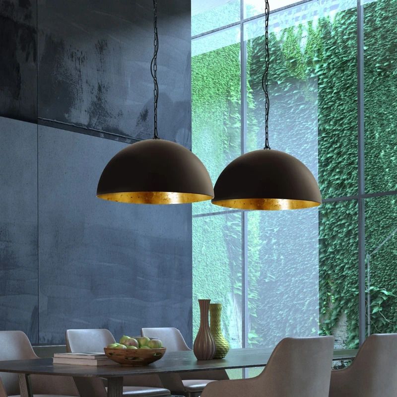 Steinhauer Semicirkel LED Hanglamp | 2x E27 40W | Dimbaar | Goud/Zwart