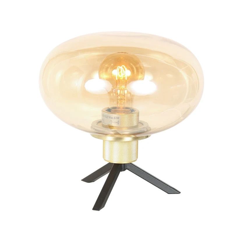 Steinhauer Reflexion LED Tafellamp | 1x E27 40W | Dimbaar | Amberkleurig/Zwart