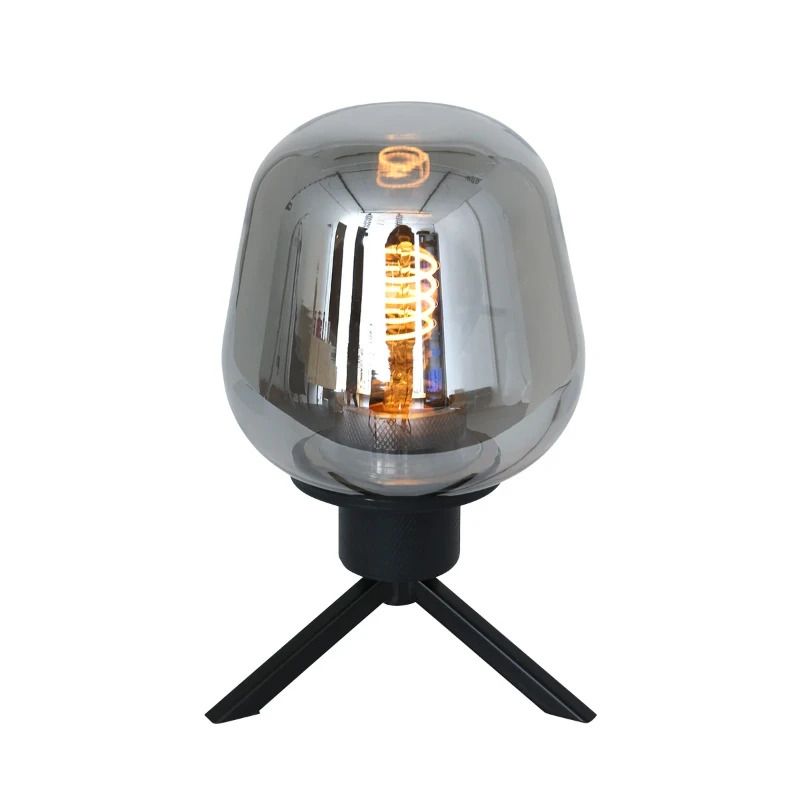 Steinhauer Reflexion LED Tafellamp | 1x E27 40W | Dimbaar | Smoke glas/Zwart