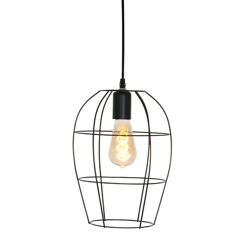 Mexlite Minimalics LED Hanglamp | 1x E27 40W | Dimbaar | Zwart
