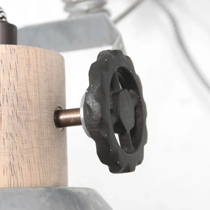 Mexlite Gearwood LED Klemspot | 1x E27 40W | Dimbaar | Hout/Nikkel