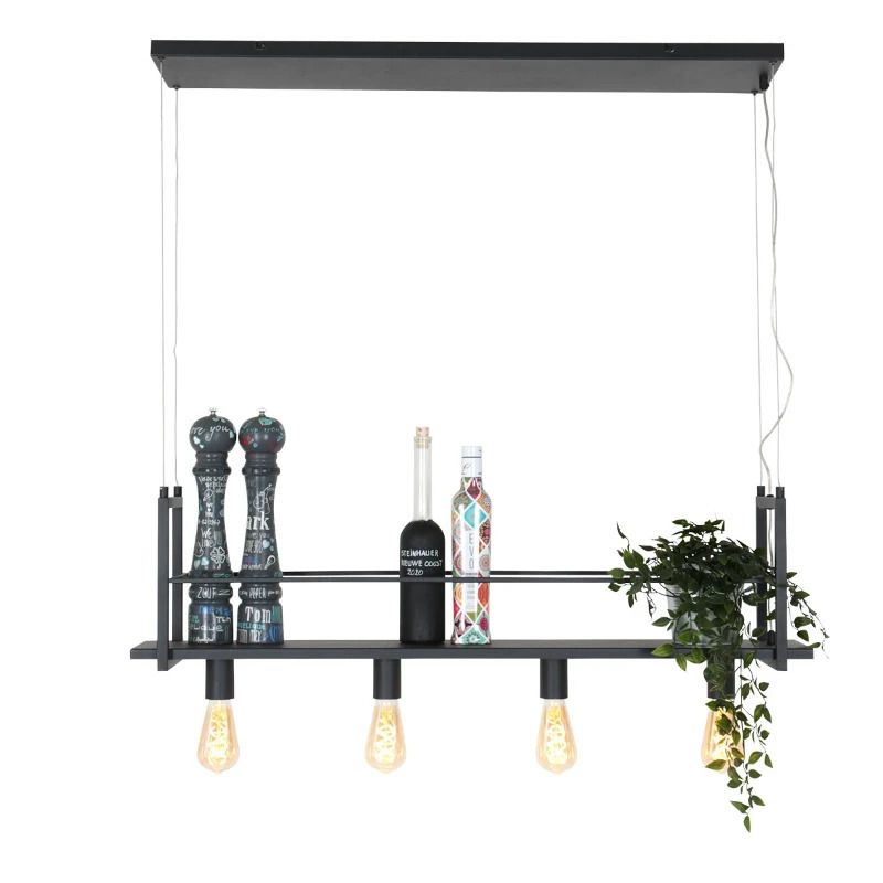 Mexlite Buckley LED Hanglamp | 4x E27 40W | Dimbaar | Zwart