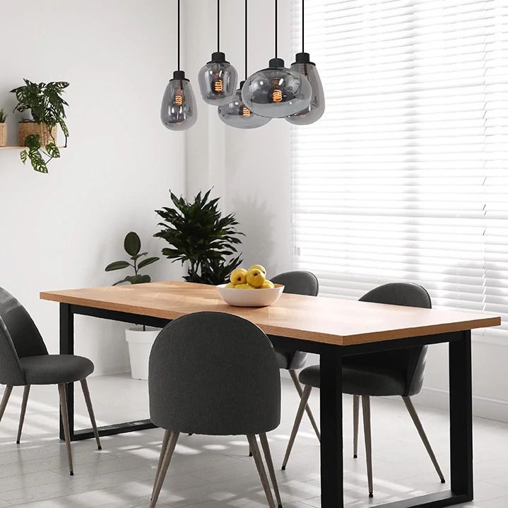 Steinhauer Reflexion LED Hanglamp | 5x E27 40W | Dimbaar | Smoke glas/Zwart