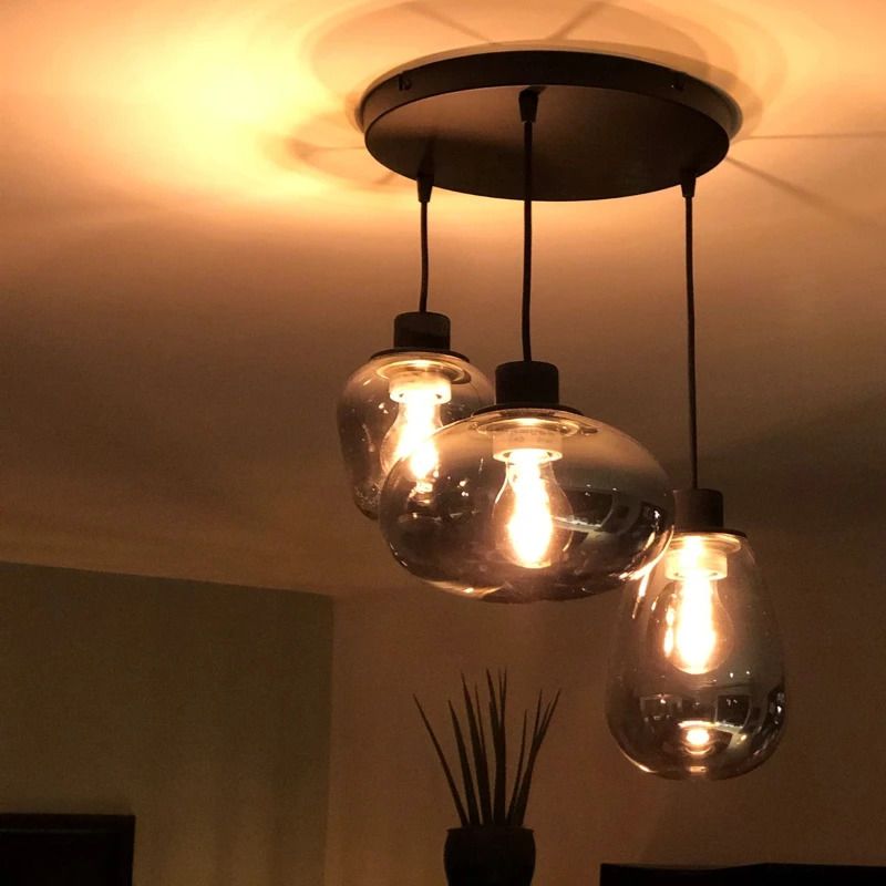 Steinhauer Reflexion LED Hanglamp | 3x E27 40W | Dimbaar | Smoke glas/Zwart
