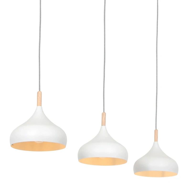Mexlite Bjorr LED Hanglamp | 3x E27 40W | Dimbaar | Hout/Wit
