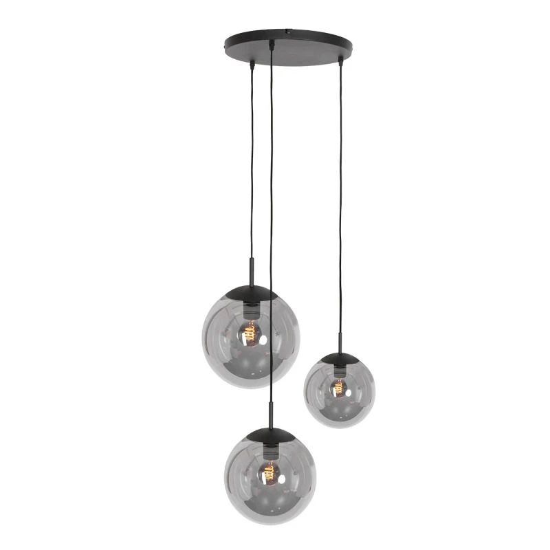 Steinhauer Bollique New LED Hanglamp | 3x E27 40W | Dimbaar | Transparant/Zwart