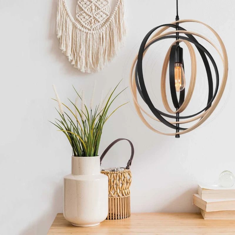 Anne Light Muoversi LED Hanglamp | 1x E27 40W | Dimbaar | Hout/Zwart