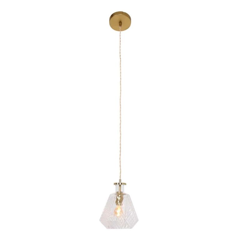 Mexlite Grazio Glass LED Hanglamp | 1x E14 40W | Dimbaar | Messing/Transparant