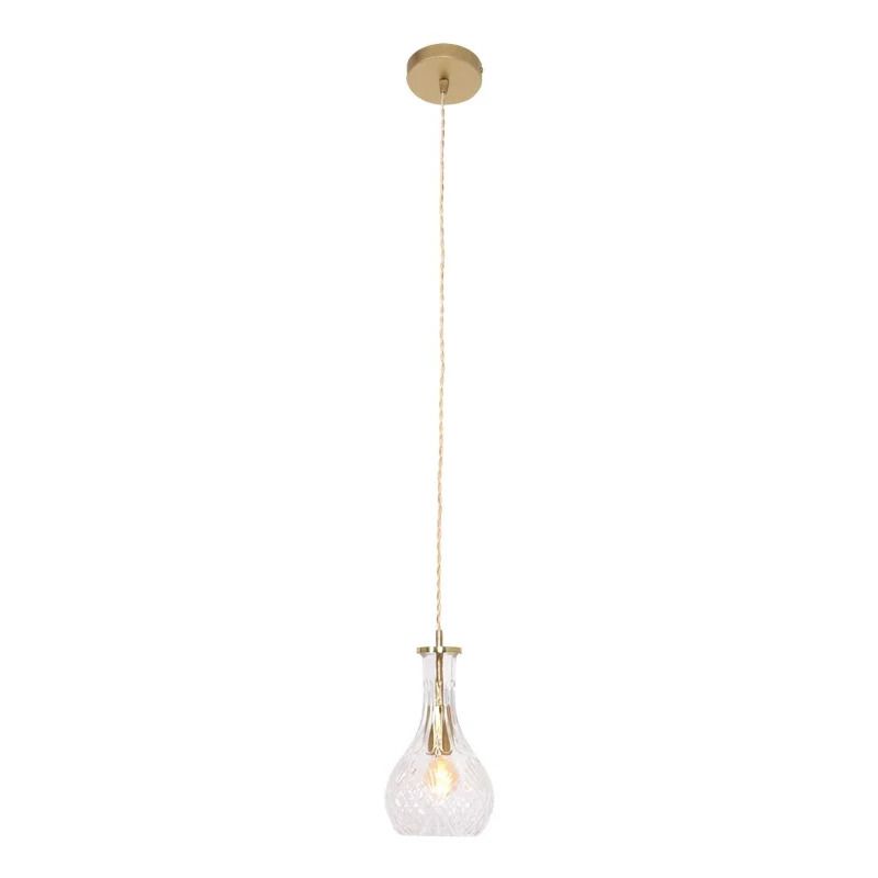 Mexlite Grazio Glass LED Hanglamp | 1x E14 40W | Dimbaar | Messing