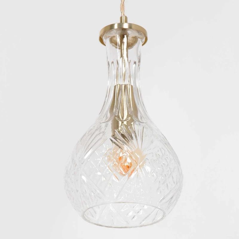 Mexlite Grazio Glass LED Hanglamp | 1x E14 40W | Dimbaar | Messing