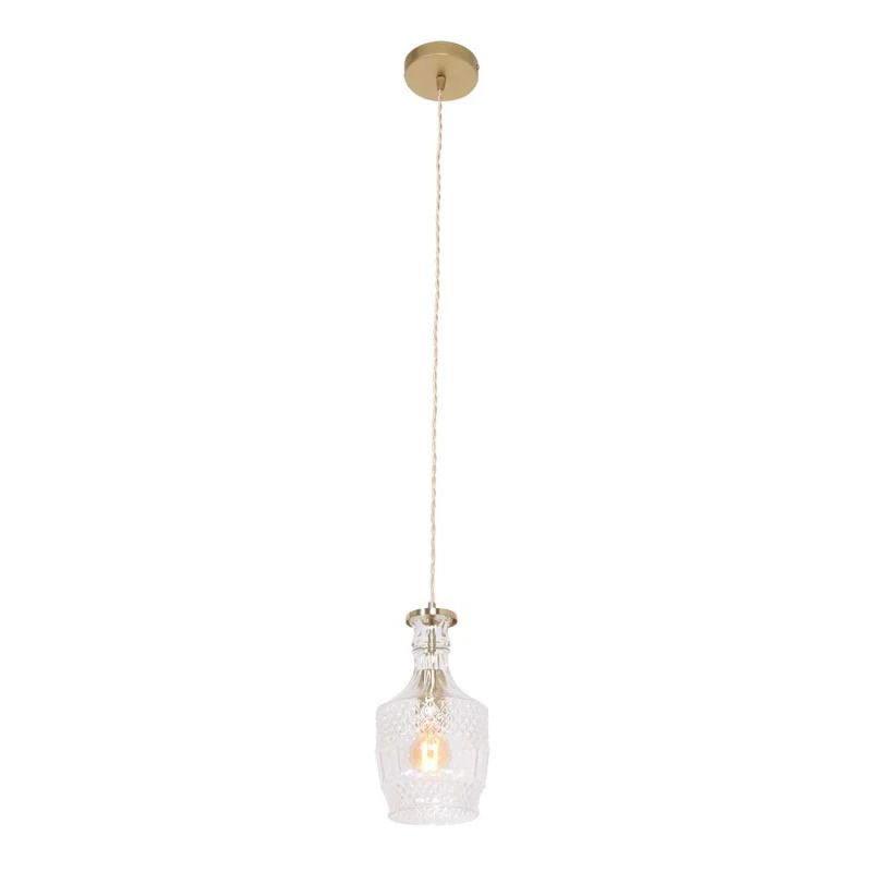 Mexlite Grazio Glass LED Hanglamp | 1x E14 40W | Dimbaar | Messing
