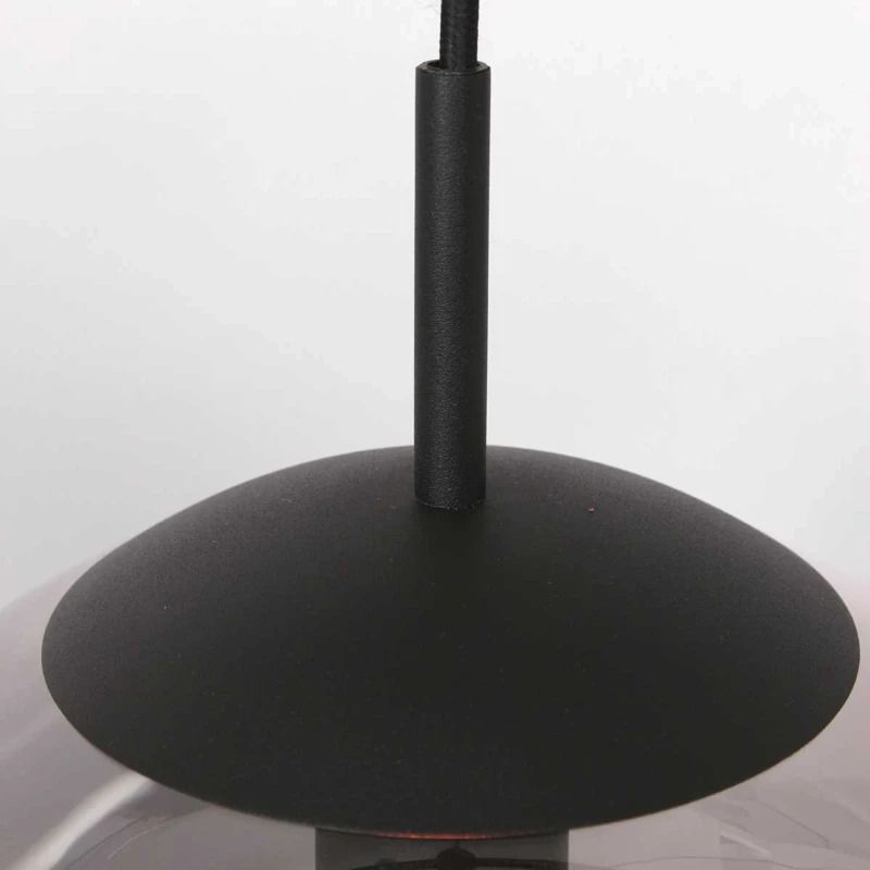 Steinhauer Bollique LED Hanglamp | 1x E27 40W | Dimbaar | Smoke glas/Zwart