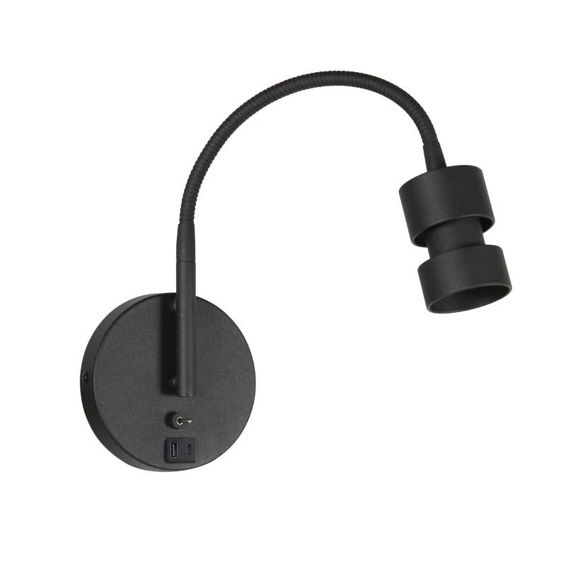 Mexlite Upround LED Wandlamp | 1x GU10 10W | Dimbaar | Zwart