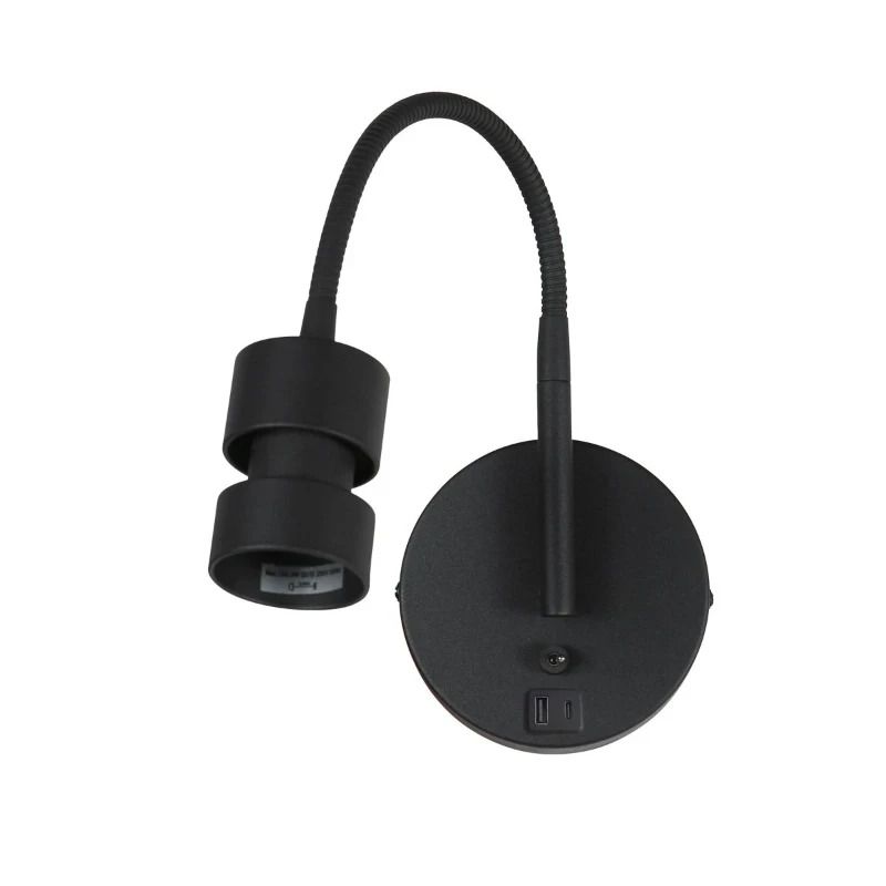 Mexlite Upround LED Wandlamp | 1x GU10 10W | Dimbaar | Zwart