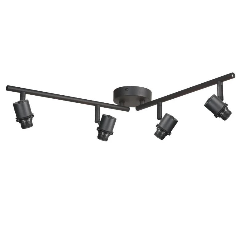 Mexlite Bambus LED Plafondspot | 4x E14 40W | Dimbaar | Zwart