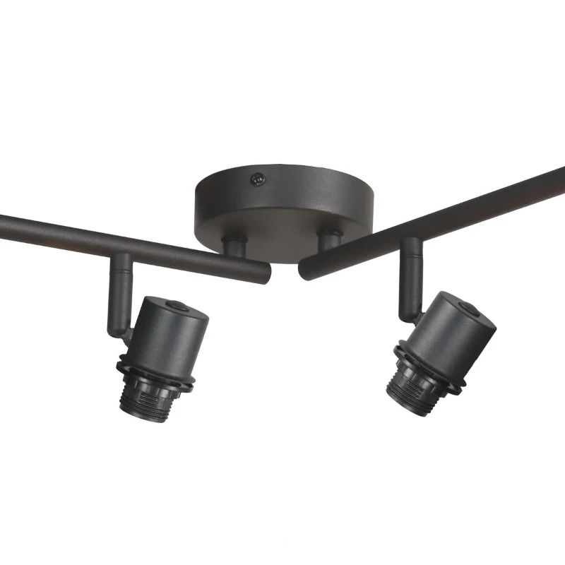 Mexlite Bambus LED Plafondspot | 4x E14 40W | Dimbaar | Zwart