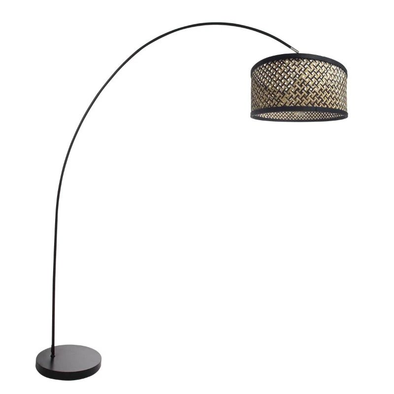 Mexlite Solva LED Staande Booglamp | 1x E27 40W | Dimbaar | Naturel/Zwart
