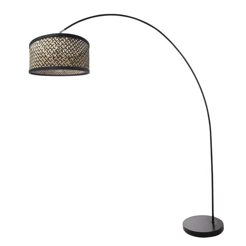 Mexlite Solva LED Staande Booglamp | 1x E27 40W | Dimbaar | Naturel/Zwart