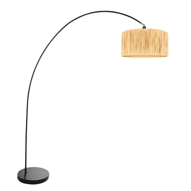 Mexlite Solva LED Staande Booglamp | 1x E27 40W | Dimbaar | Naturel/Zwart