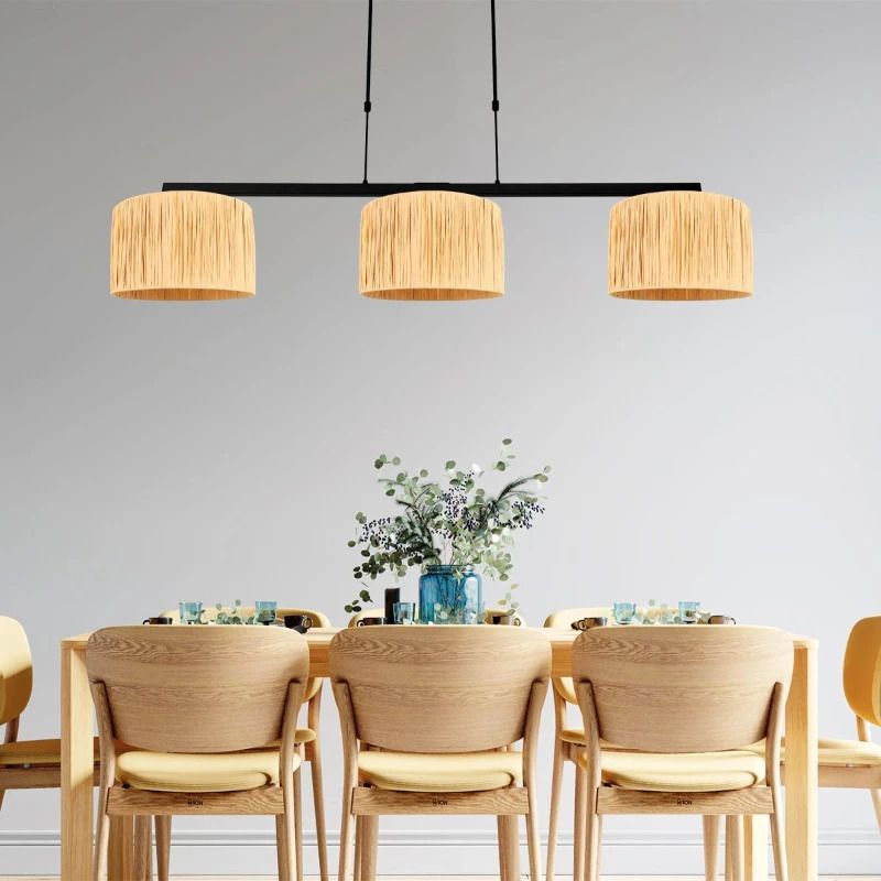 Steinhauer Stang LED Hanglamp | 3x E27 40W | Dimbaar | Naturel/Zwart