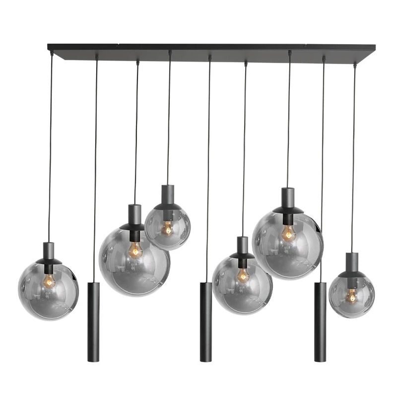 Steinhauer Bollique New Hanglamp | 6x E27 + 3x GU10 | Dimbaar | Zwart