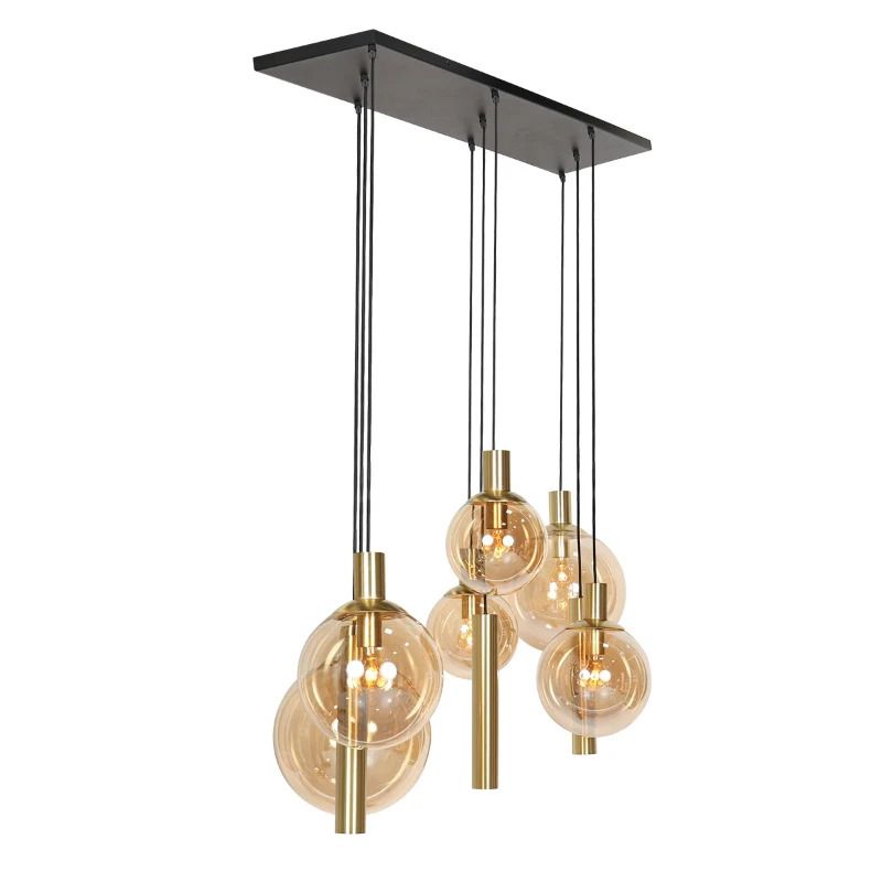 Steinhauer Bollique New Hanglamp | 6x E27 + 3x GU10 | Dimbaar | Messing