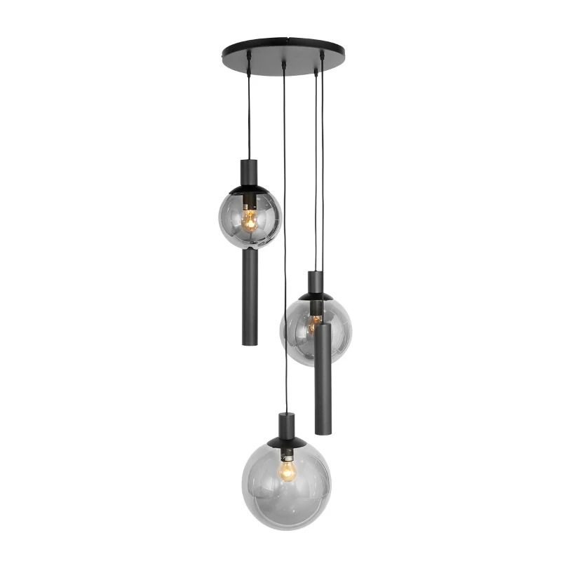 Steinhauer Bollique New Hanglamp | 3x E27 + 2x GU10 | Dimbaar | Zwart