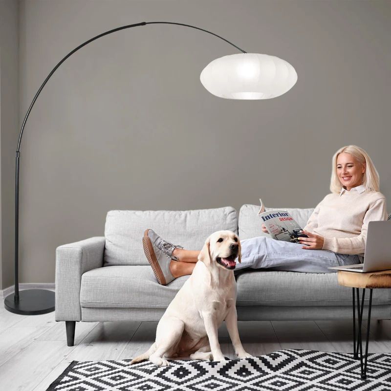 Steinhauer Luma-Nola LED Vloerlamp | 1x E27 40W | Dimbaar | Wit/Zwart