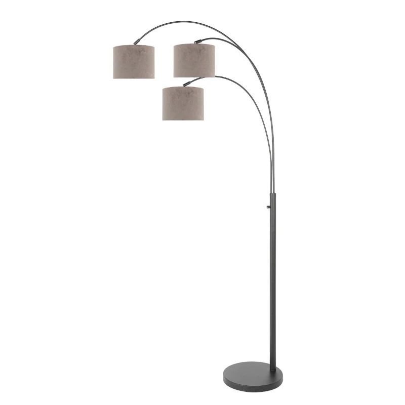 Steinhauer Sparkled Light LED Vloerlamp | 3x E27 40W | Dimbaar | Taupe/Zwart