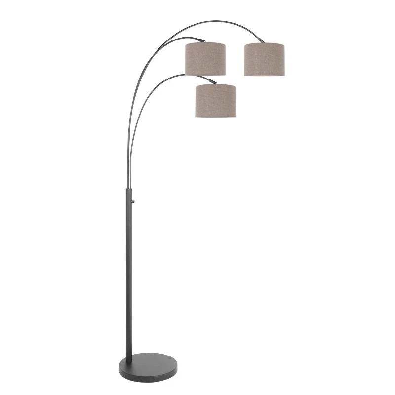 Steinhauer Sparkled Light LED Vloerlamp | 3x E27 40W | Dimbaar | Grijs/Zwart