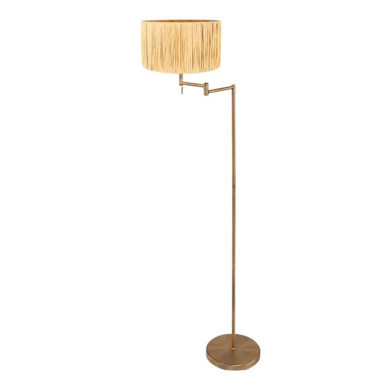 Mexlite Bella LED Vloerlamp | 1x E27 40W | Dimbaar | Brons/Naturel