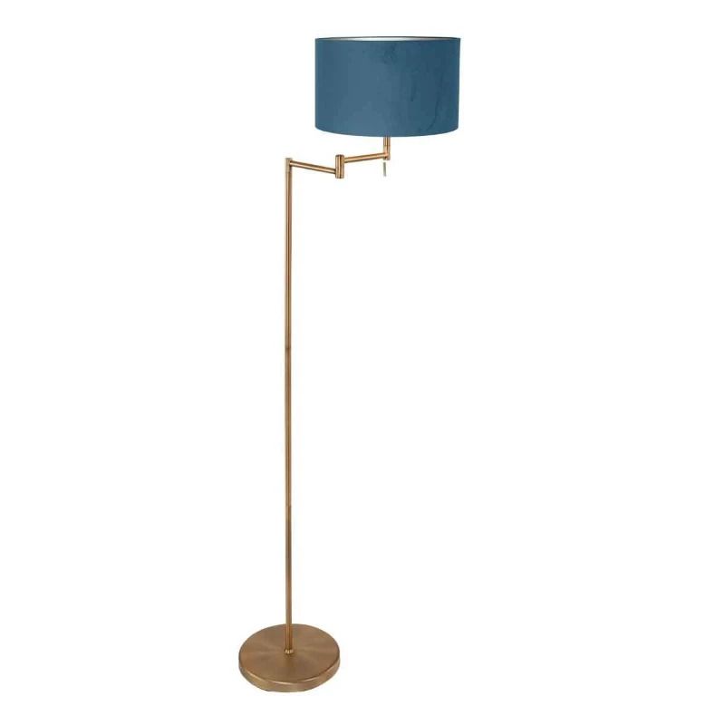 Mexlite Bella LED Vloerlamp | 1x E27 40W | Dimbaar | Blauw/Brons