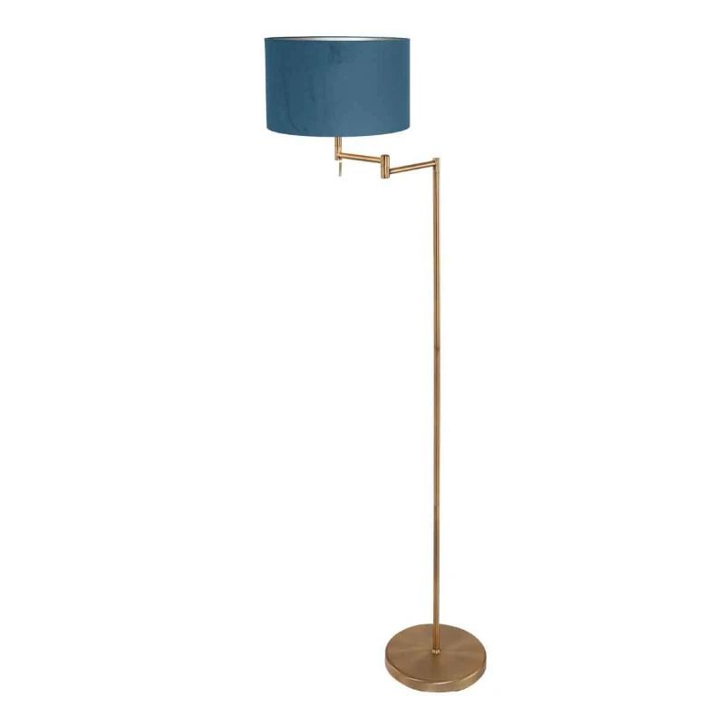 Mexlite Bella LED Vloerlamp | 1x E27 40W | Dimbaar | Blauw/Brons