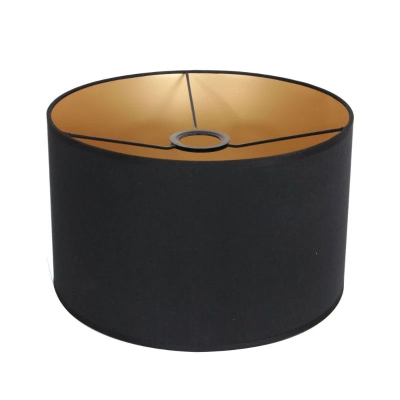 Mexlite Lampenkap | Zwart Linnen Lampenkap ⌀ 40Cm Met E27 Support