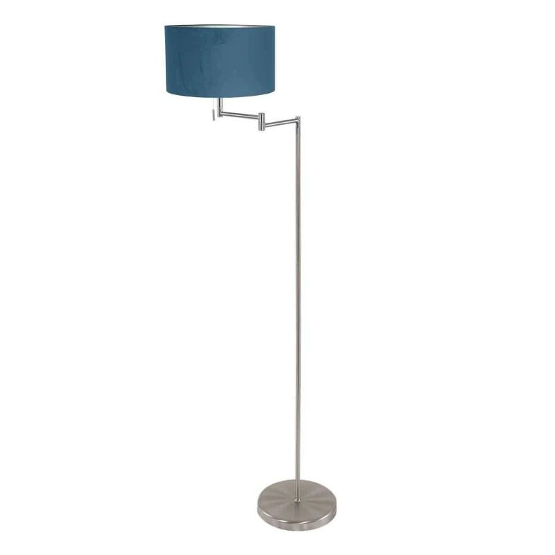 Mexlite Bella LED Vloerlamp | 1x E27 40W | Dimbaar | Blauw/Staal