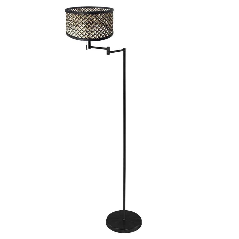 Mexlite Bella LED Vloerlamp | 1x E27 40W | Dimbaar | Naturel/Zwart