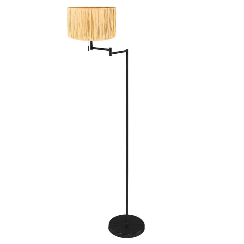 Mexlite Bella LED Vloerlamp | 1x E27 40W | Dimbaar | Naturel/Zwart