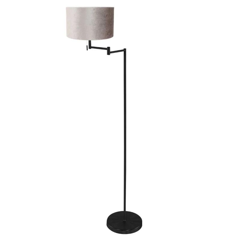Mexlite Bella LED Vloerlamp | 1x E27 40W | Dimbaar | Zilver/Zwart