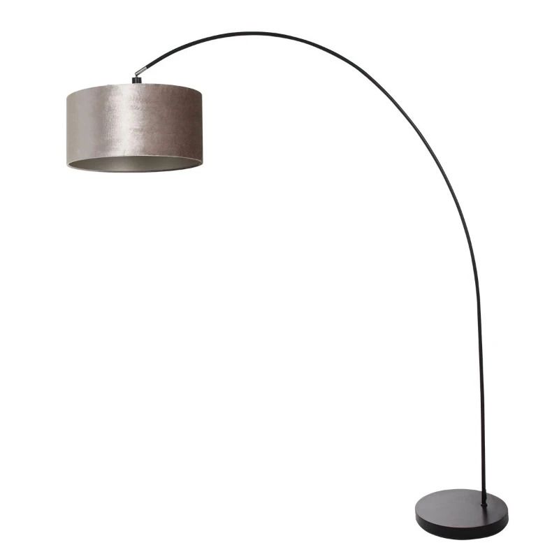 Mexlite Solva LED Staande Booglamp | 1x E27 40W | Dimbaar | Zilver/Zwart
